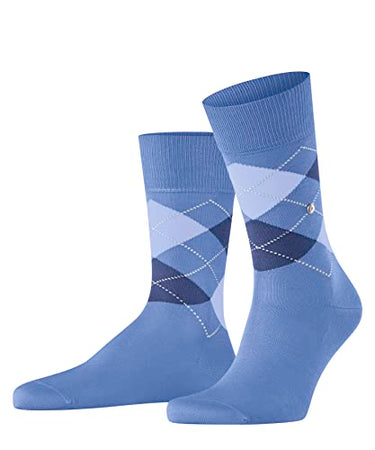 Burlington Men's Socks Manchester SO Cotton Patterned 1 Pair, Blue (Turquoise 6550) New - Eco-Friendly, 40-46 on Sale